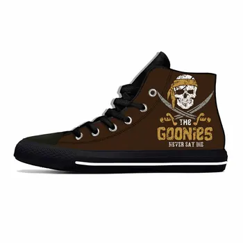 Cartoon Goonies Never Say Die Skull Pirate Rock Casual Cloth Shoes High Top Lightweight Breathable 3D Print Vyriški moteriški sportbačiai