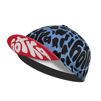 Classic pop Cycling Cap unisex , minimalistinis, juodas ir mėlynas leopardo atspaudas