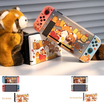 Cookie Bear Hard TV Dock Cover Stand Charger Crystal Shell for Nintendo Switch Oled Joy-Con Controller TPU minkštos apsaugos dėklas