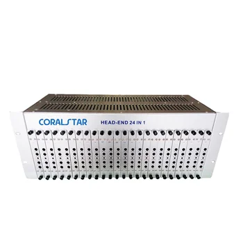 CORALSTAR catv moduliatoriaus stiprintuvas 24 in 1 su kombainu Channel Combiner Modulator CATV