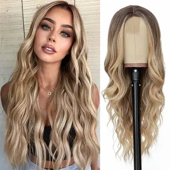 Cosplay Deep Lace Large Wave Long Body Wigs for Women Curly Synthetic Braiding Hair Extensions Cheveux Mujer Wig Cabelos
