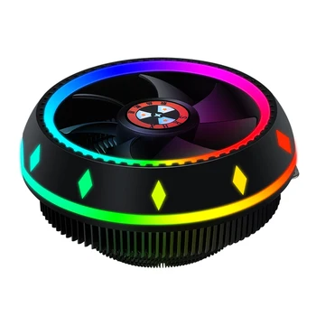 Cpu Fan 3 Pin Led Nutildymas Spalvingas RGB Keičianti šviesa PC ventiliatoriai Aušinimo ventiliatorius 100mm radiatoriaus aušintuvas Universalus DC12v 50000h