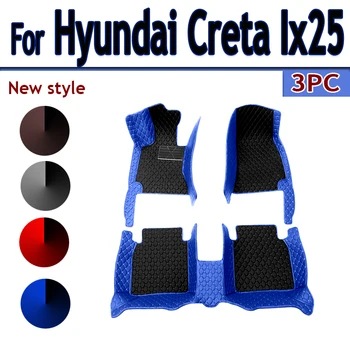 Custom Style automobilių grindų kilimėliai Hyundai Creta Ix25 2020-2023 metai Automobilių aksesuarai Interjero detalės Mobiliojo telefono kišenė