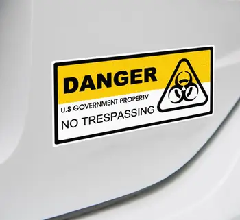 Danger Biohazard NO TRESPAASING Lipdukas Vinilas JAV įspėjamasis ženklas Decal Automobilių stilius motociklų autofurgonams