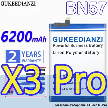 Didelės talpos GUKEEDIANZI baterija BN57 BN61, skirta Xiaomi Pocophone X3 Poco/Pro X3Pro + Track NO.