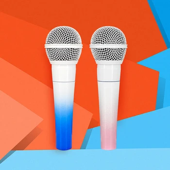 Dinaminis metalinis rankinis mikrofonas, 2PCS Lover Akinančios spalvos dekoruotas, laidinis mikrofonas dainuojančiam vakarėliui Karaoke Live be laido