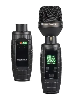 Dinaminė MIC belaidė mikrofonų sistema UHF XLR sistema Prijungtas prie belaidžio mikrofono siųstuvo mikrofono adapterio kondensatoriaus