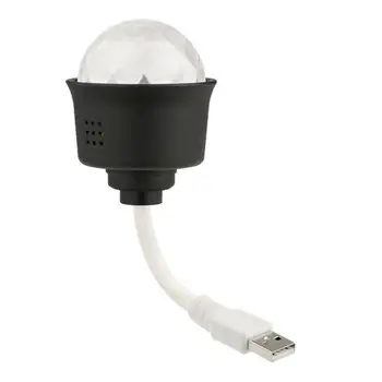 Disco Ball Lamp Plug-in USB Mini Disco Ball Light Voice Control Besisukantys spalvingi vakarėlių žibintai Spalvinga DJ Night Light Holiday
