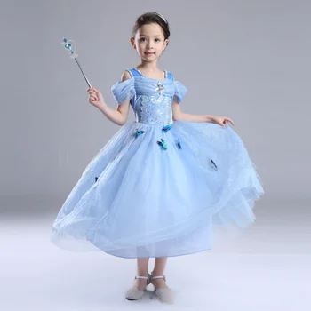 Disney Frozen 2 suknelė vaikų puošnioms mergaitėms Karnavalo vakarėlio drabužiai Vaikams Cosplay Sniego karalienės kostiumas vaiko gimtadienio dovanai