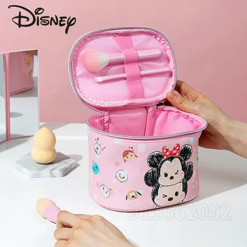Disney Original New Cosmetic Bag Luxury Brand Fashion Portable Travel Cosmetic Bag Multi Functional Large Capacity Mouth Red Bag