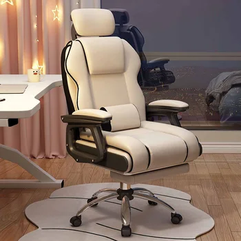 Dizaineris Ergonomiškos biuro kėdės Nordic Rolling Work Desk Mobile Biuro kėdės High Back Floor Silla Escritorio Baldai WJ30XP