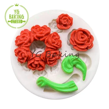 Dorica Naujas mini dydis Valentino dienos gėlių silikoninė forma Fondantas Tortų dekoravimo įrankiai Virtuvės kepimo reikmenys
