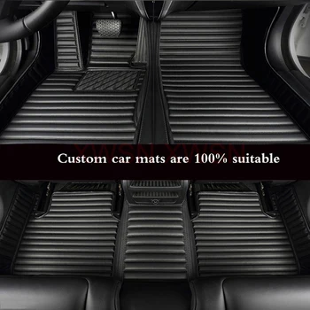 dryžuotos Pu odos pritaikytas 5D automobilių grindų kilimėlis Toyota Camry 2012-2017 Camry Hybrid 2018-2023 2006-2011 interjero aksesuarai