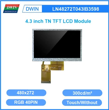DWIN 4.3 colių 480x272 300 nitų 24bit RGB 40PIN TN TFT LCD modulis Varžinis talpinis lietimui LN48272T043IB3598