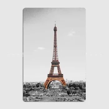 Eifelio bokštas Metalinė meninė plokštė Riterių dekoracija namams ir barui Sienų dekoras su personažais ir dekoracijomis