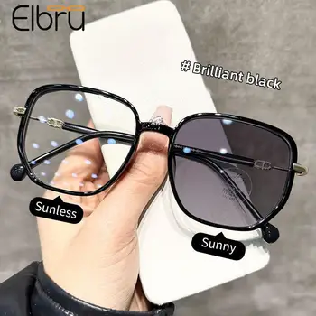 Elbru Fotochrominiai trumparegystės akiniai Moterys Mados blizgučiai Pakitusi spalva Trumparegiai Akiniai Rėmelis Anti Mėlyna šviesa Trumparegiai akiniai