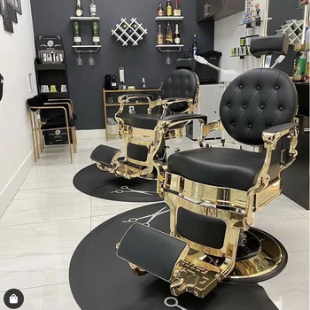 Ergonomiška kirpėjo kėdė Atlošiamas auksinis salonas Profesionali makiažo kėdė Pasukama Sillones De Barberia Profesional Prabangūs baldai