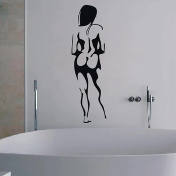 Europa nuogų moterų portretas neperšlampamas vinilo sienos lipdukas vonios stiklui Baro KTV dekoravimas, nemokamas pristatymas