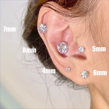 Fashion Elegant Crystal Magnetic Ear Clip moterims Prabangūs dideli cirkoniniai apvalūs kvadratiniai auskarai be auskarų vėrimo papuošalų