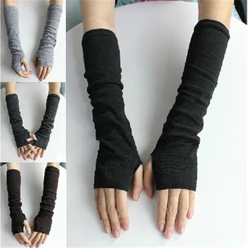 Fashion Half Finger Gloves for Women Winter Soft Warm Wool Knitting Arm Short Warm Fingerless Kumštinės pirštinės Rankogalių pirštinės Unisex
