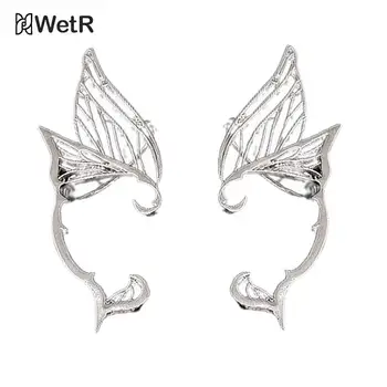 Fashion Punk Butterfly Ear Clip Madingo dizaino skysto metalo sparno ausies rankogalių rankogalių smeigtukas Auskarai Auskarai moterims Merginos Papuošalai