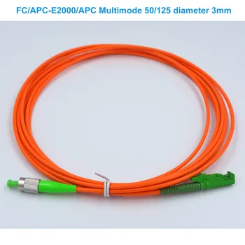 FC/APC-E2000/APC Multimode 50/125 skersmuo 3mm,3.5m 7.5m multimode core fiber jumper FC to E2000 Fiber Patch Cord Single Fiber