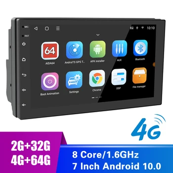 FM imtuvas Media Player Automobilių radijas 7 colių Bluetooth WiFi 4G-LTE GPS 2G/4G RAM Android 10.0 8 Core Mirror-Link Carplay 2 Din