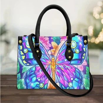 FORUDESIGNS Ladies Handranks Utility Multicolor Pretty Butterfly Design Female Shopper Bag Tour Women Classic Tote Bags Fashion