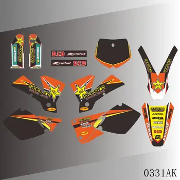 Full Graphics Decals Lipdukai Motociklo fonas Pasirinktinio numerio pavadinimas KTM SX 125 250 380 400 525 2001 2002