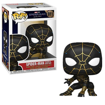 Funko pop Marvels Keršytojas Žmogus-voras 3 herojai yra benamiai Spiderman #911 juodo aukso kostiumas Bobble Head kolekciniai žaislų modeliai