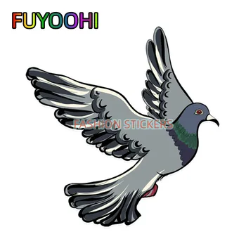 FUYOOHI Boutique Decals Išorės aksesuarai Juokingi gražūs paukščiai Balandžio dekoras Neperšlampamas PVC automobilio lipdukas