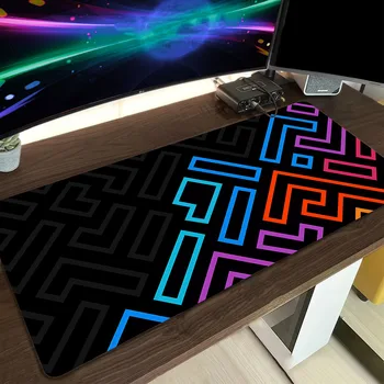 Gamer Geometrinis pelės kilimėlis Didelis žaidimų juodas pelės kilimėlis Kompiuterio klaviatūros pagalvėlės Užrakinimo kraštas Pelės kilimėlis XXXL stalo kilimėlis
