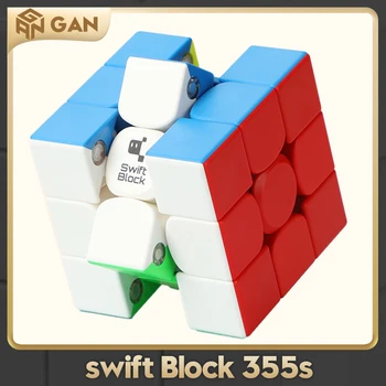 [Gan Swift Block 3x3 magnetinis kubas] 355S profesionalus greičio kubo žaislas be lipdukų