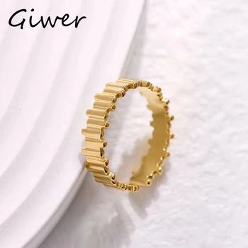 Giwer nerūdijančio plieno žiedas moterims Geometrinis minimalistinis paprastas atviras piršto žiedas Bague Femme mados papuošalų aksesuarai Dovanos
