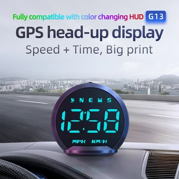 GPS HUD automatinis spidometras KMH MPH Head Up Display Car Smart Digital Alarm Reminder Meter Elektronikos priedai visiems automobiliams