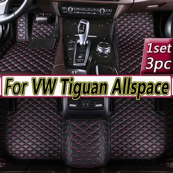 Grindų kilimėliai Volkswagen Tiguan Allspace AD BW 2017 ~ 2022 vandeniui atsparus kilimas automobilių grindų kilimėlis Tapis Voiture automobilių aksesuarai Interjeras