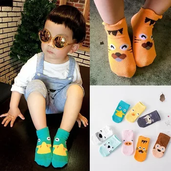 Gyvūnų vakarėlis Trimatės valties kojinės Pietų Korėjos naujas animacinis filmas Vaikų terileno kūdikio kūdikio neslystančios grindinės kojinės