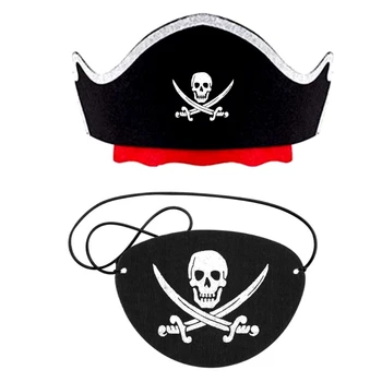 Halloween Cosplay kostiumas Piratų galvos juosta Elastic EyePatch Suaugusiųjų vaikų galvos apdangalai