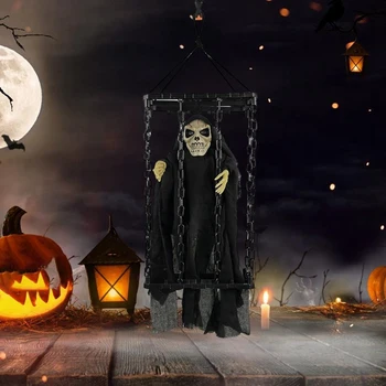 Helovinas Lauko dekoravimas Vaiduokliai Skeletas Animacinis ornamentas Apšviestomis akimis Šiurpus juokas Helovino kabinimas