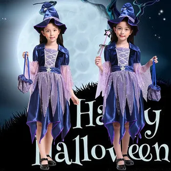 Helovinas Specialusis išpardavimas Vaikų kostiumai Merginos Princesės suknelė Raganos suknelė Cosplay Maskaradinis kostiumas Atiduokite aksesuarus