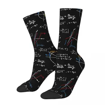 Hip Hop Retro Math Formulas Crazy Men's compression Kojinės Unisex Math Formulas Street Style Seamless Printed Crew Sock Boys