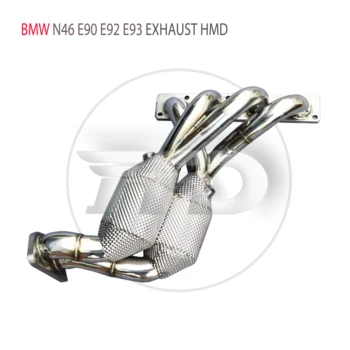 HMD išmetimo sistema Didelio srauto našumo lietvamzdis BMW 318i 320i E90 E92 E93 N46 variklio automobilių priedai su katės vamzdžiu