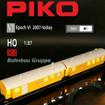 HO 1/87 Traukinio modelis Vokiečių PIKO 55918 Du inžineriniai traukinių vagonai su skaitmeniniais garso efektais Vokiečių DB Six