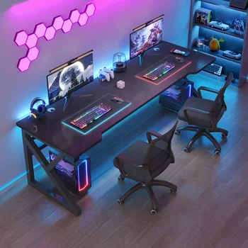HOOKI Oficialus dviejų asmenų kompiuterio stalinis stalas Namų miegamasis Modernus minimalistinis žaidimų stalas stalo stalo ir kėdės derinys