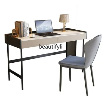 itališko stiliaus šviesi prabangi akmens plokštė modernus stalinis stalas miegamasis stalinis kompiuteris stalinis stalas namų stalas paprastas stalas mažas butas