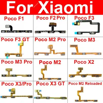 Išjungtas maitinimo garsumo šoninis mygtukas Lankstus kabelis Xiaomi Poco F1 F2 F3 GT X2 X3 Pro X3 NFC Poco M2 M3 Pro 5G atsarginės dalys