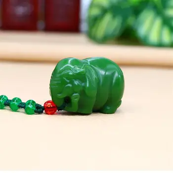 Jade Elephant pakabukų aksesuarai Natūralaus dizainerio brangakmeniai Vėrinys Žavesys Tikri vintažiniai papuošalai Kinų žali jaspio karoliai