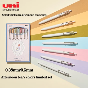 Japan UNI Small Thick Core Limited Afternoon Tea Uni-ball One Students Press The Water Pen Set 0.38/0.5mm 7 Colors Fall Limited