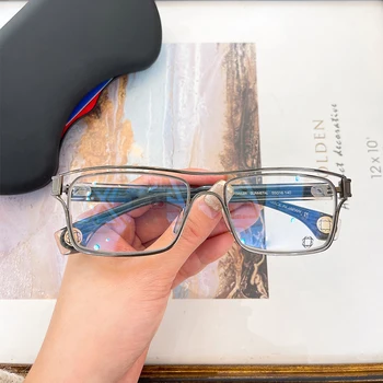 Japoniško stiliaus kokybė Rankų darbo acetato kvadratiniai akiniai Rėmelis Vyrai Moterys Optinė trumparegystė Dizainerio akiniai Receptinis lęšis
