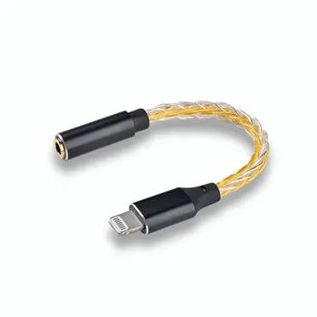 JCALLY JM08L HiFi ausinių stiprintuvas 3.5mm į šviesą Ausinių adapteris C101 DAC 8 stovi sidabru padengtas MFI kabelis iphone